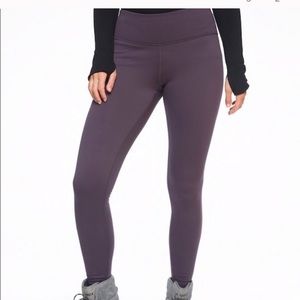 Athleta Polartec Fleece Leggings Size XS Eggplant Purple Like New!